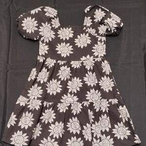 Adorable Sunflower Print Kids Dress